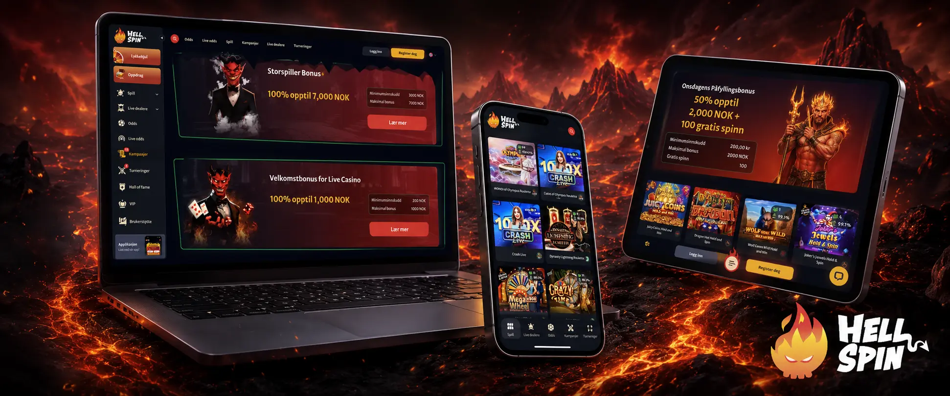 Casinospill tilgjengelig hos HellSpin